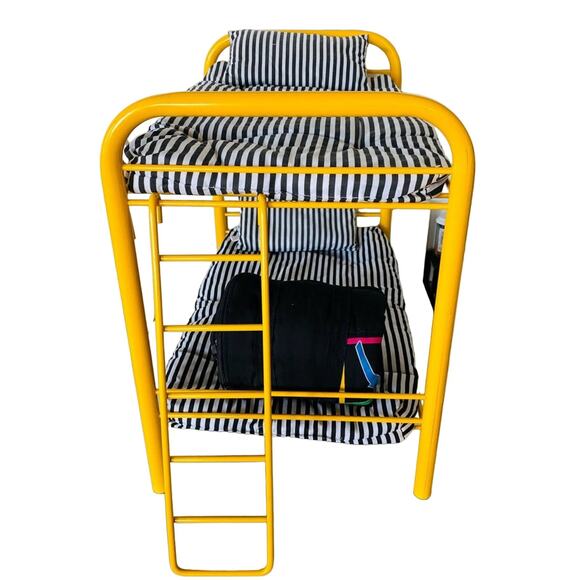 AMERICAN GIRL DOLL Yellow Metal Black White Stripe Bunk Bed Ladder Sleep Sack - Picture 6 of 16